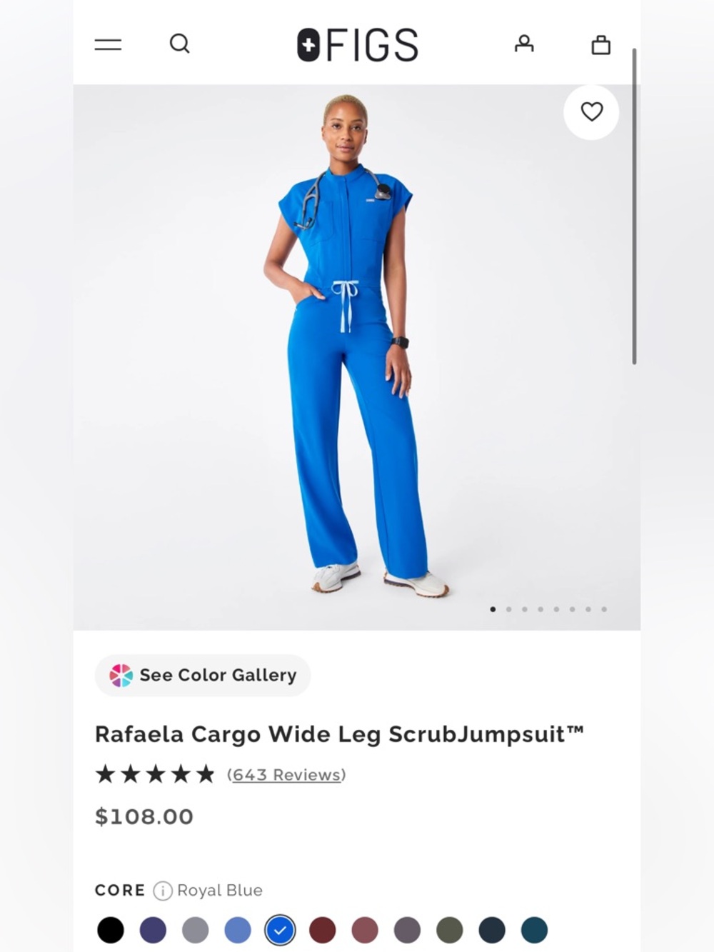Figs Wide-Leg Scrub Jumpsuit